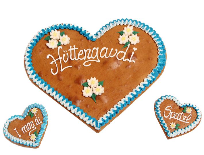 Herz Lebkuchen mit Spruch traditionell verziert und liebevoll dekoriert