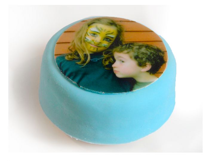 Blaue Mini-Fototörtchen – kräftige Farbvariante