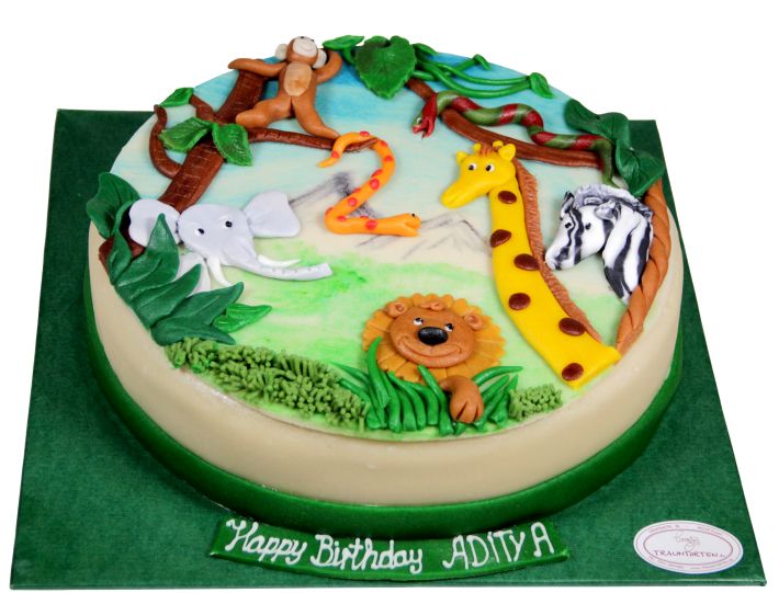 Dschungel-Torte für Kindergeburtstag