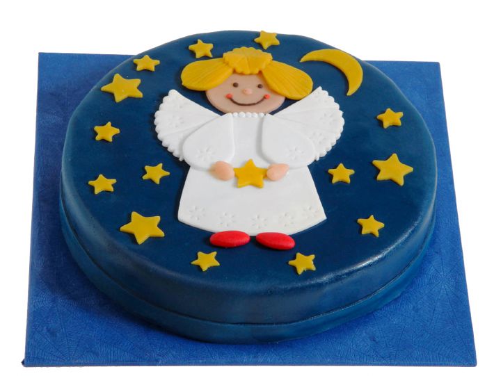 Engel-Torte mit Sternen und Mond
