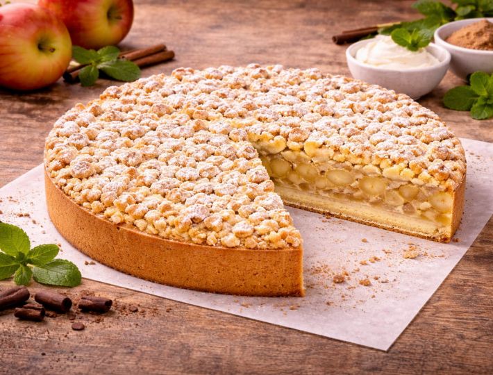 Feine Apfelstreusel Torte