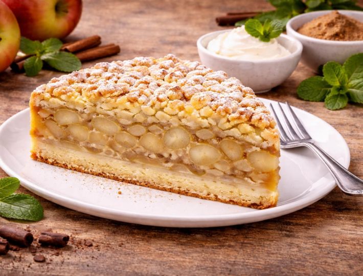 Feine Apfelstreusel Torte