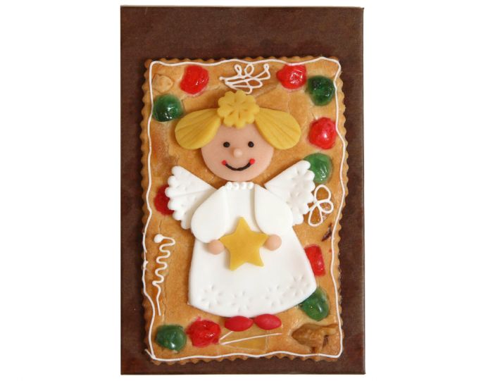 Gebäckplatte mit Engelmotiv