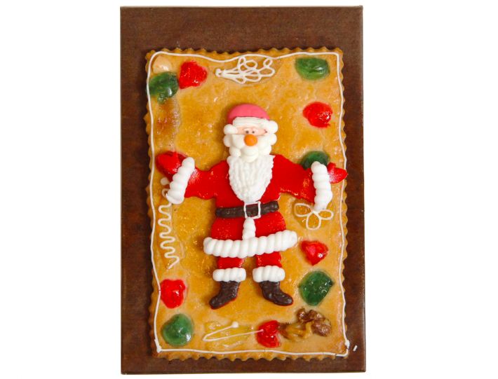 Gebäckplatte mit freundlichem Weihnachtsmann