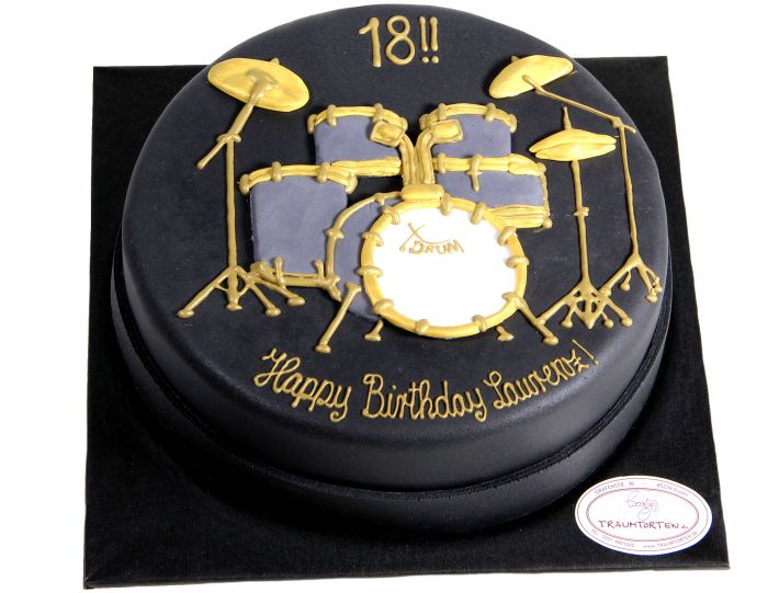 Goldene Drummer-Torte – Perfekt für Musiker & Rockfans