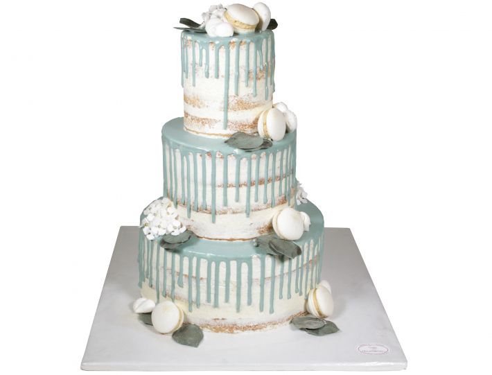 Grüner Drip Cake als Hochzeitstorte