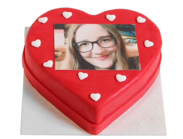 Geburtstagstorte Herz mit Bild personalisierte Fototorte mit Wunschtext