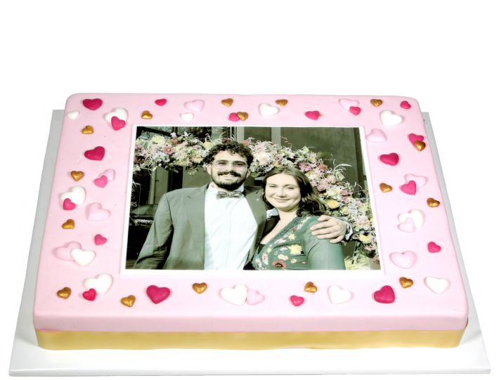 Herzliche Fototorte mit Herz