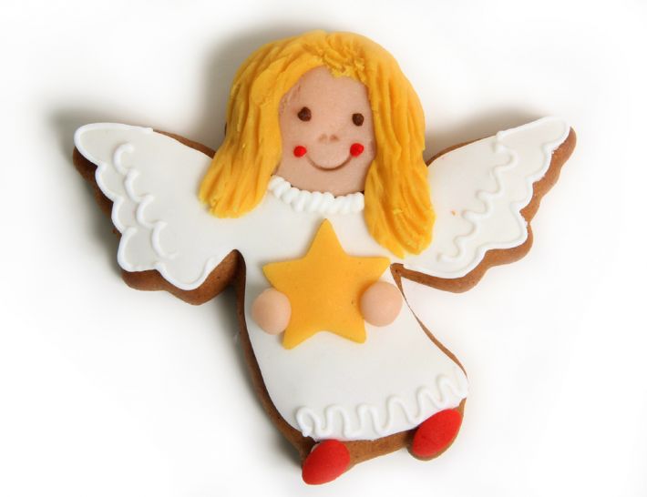 Lebkuchen weißer Engel (5 Stück)