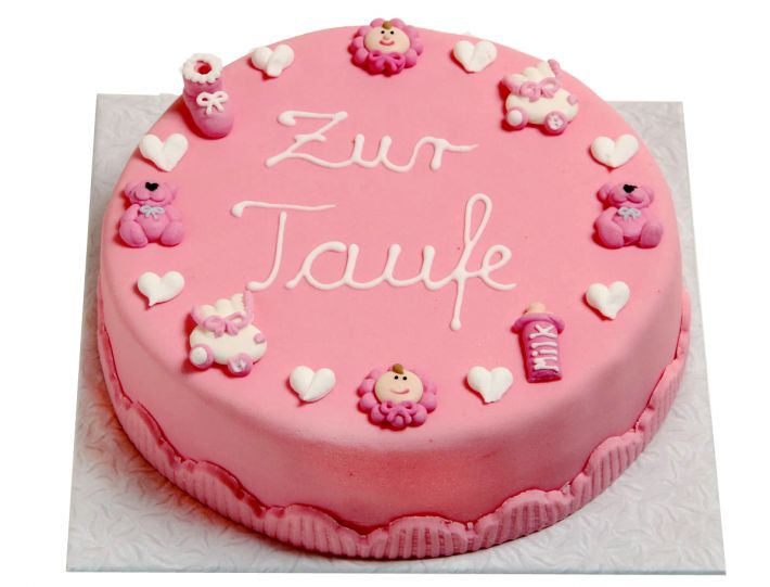 Rosa Torte zur Geburt oder Taufe - Bild 2