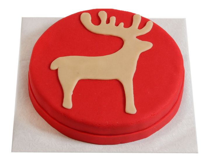 Rote Rentier-Silhouette-Torte