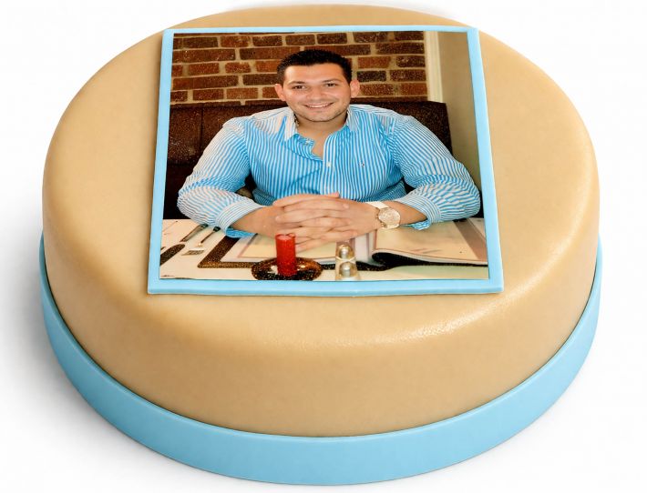 Runde Torte mit Fotoaufleger und persoenlichem Fotodruck