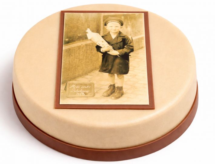 Personalisierte runde Fototorte mit individuellem Wunschfoto