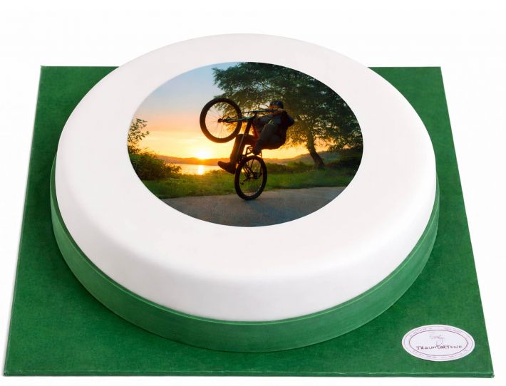 Runde Fototorte mit rundem Foto