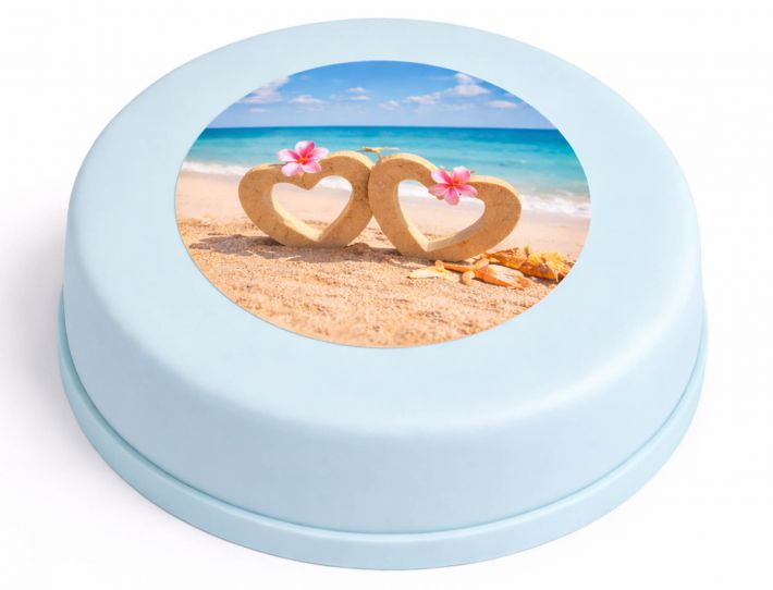 Runde Fototorte mit rundem Foto