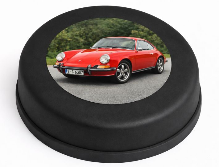 Runde Fototorte mit rundem Foto