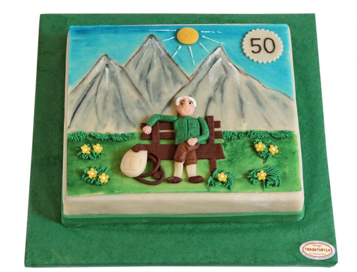 Wanderer-Torte zum Ruhestand