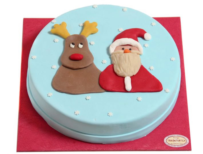 Weihnachtsmann-und-Rentier-Torte