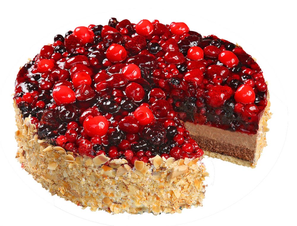 Standardtorte - Gemischtes Obst auf Schokoladensahne - Klassisches