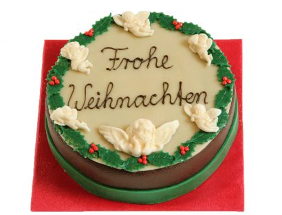 Engel-und-Ilex-Torte „Frohe Weihnachten“