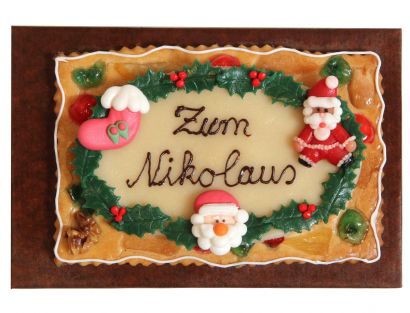 Gebäckplatte mit Textoval und Ilexdekor