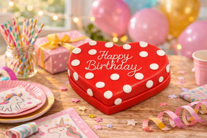 Gepunktetes Herz Torte