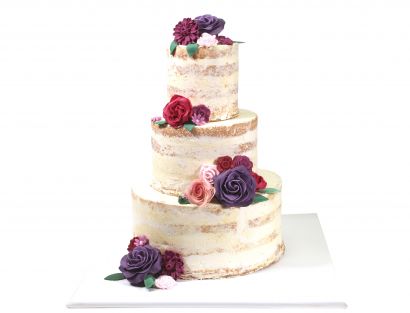 Naked Cake mit Sommerblüten
