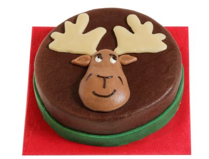 Plastischer Elchkopf als Weihnachtstorte