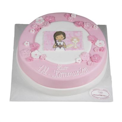 Rosa Kommunions Torte