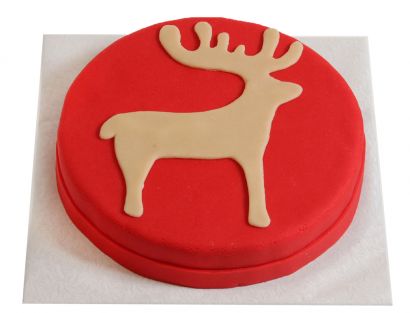 Rote Rentier-Silhouette-Torte