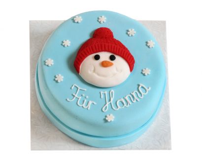 Schneemannkopf-Torte mit Wunschtext