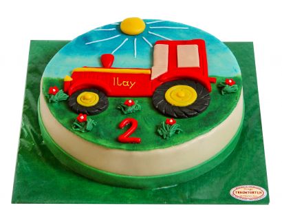 Traktor-Torte mit Name und Zahl