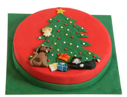 Weihnachtliche Bescherung mit Tannenbaum